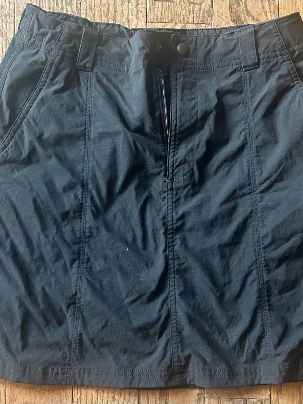 L.L. Bean Black Flat-Front women’s skort with adjustable waist